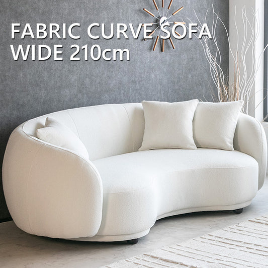 ソファー 3人掛け ブークレ カーブソファ 高級ソファ ラウンドソファー 丸型 ホワイト 白 おしゃれ 10204