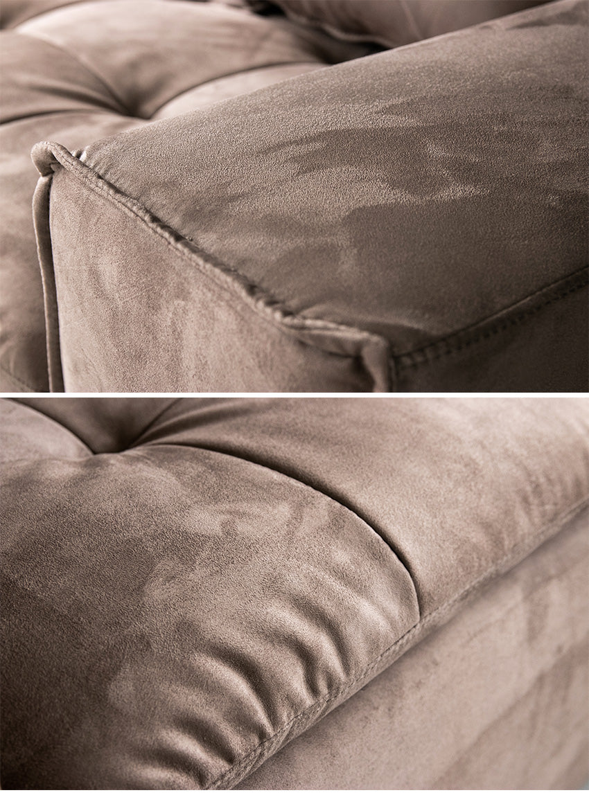 カウチソファ ファブリック 3人掛け 4人掛け クッション付き グレー ブラウン 幅250cm