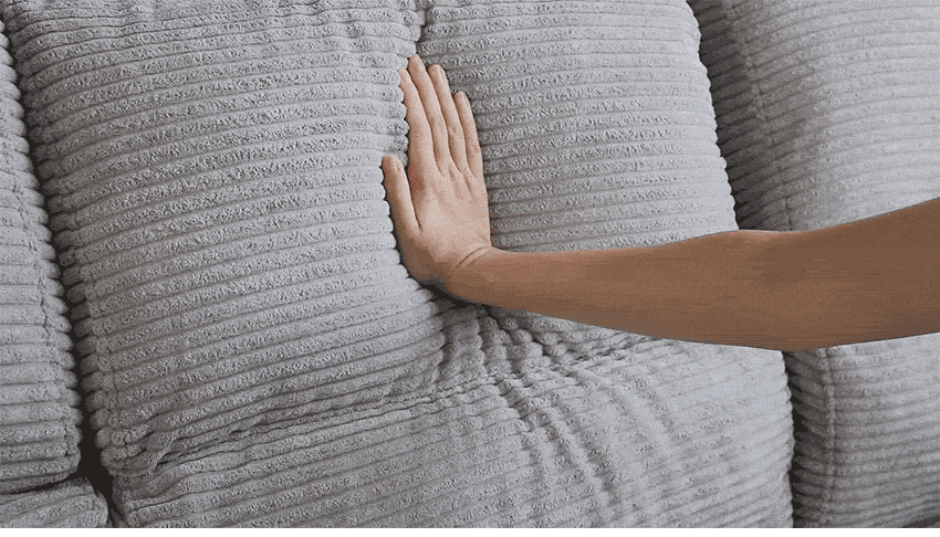 カウチソファ 3人掛け 4人掛け ファブリック スツール グレー カフェ ライトグレー クッション付き 幅194cm