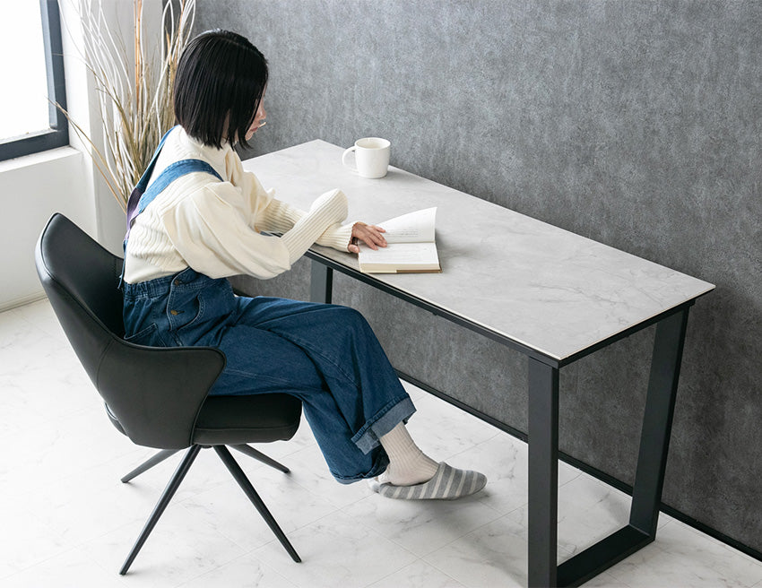 デスク 大理石柄 セラミック パソコン机 ダイニングテーブル 長方形 幅140㎝