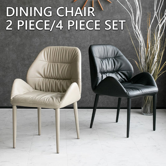 【同色2脚/4脚セット】  ダイニングチェア レザー 合成皮革 ベージュ ブラック 黒 椅子