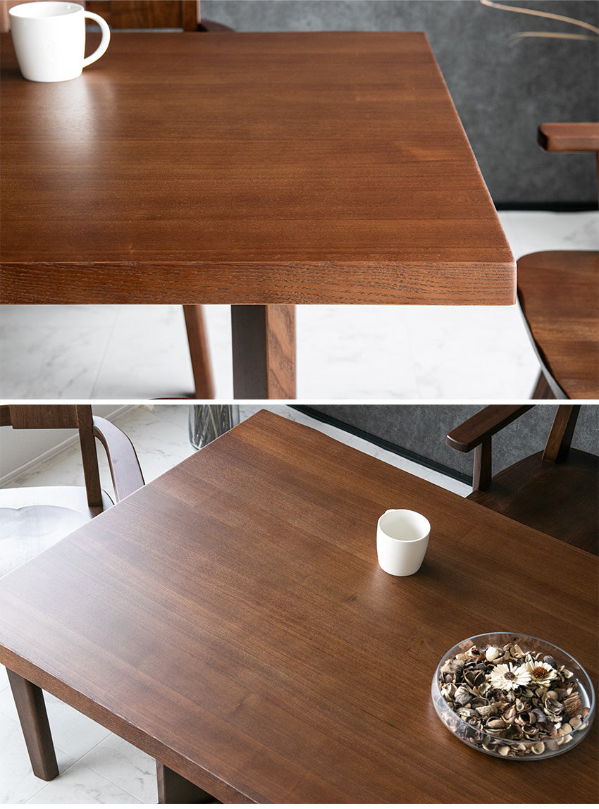 ダイニングセット 7点セット タモ 天然木 無垢 6人掛け 茶 ナチュラル ブラウン 低ホルムアルデヒド 幅180cm