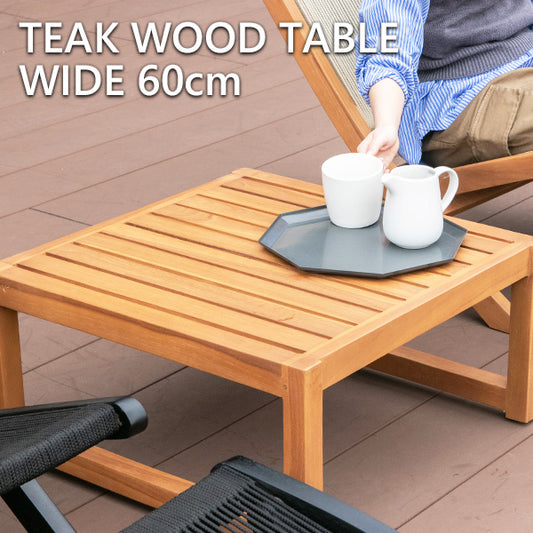 ガーデンテーブル チーク 無垢材 正方形 幅60cm