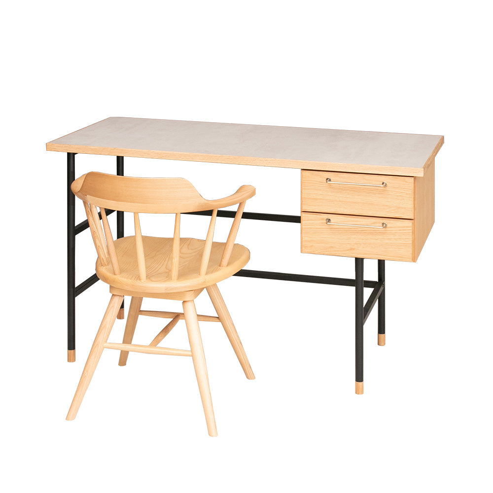 デスク 石目柄 メラミン パソコン机 セット 無垢 グレー 長方形 幅120㎝