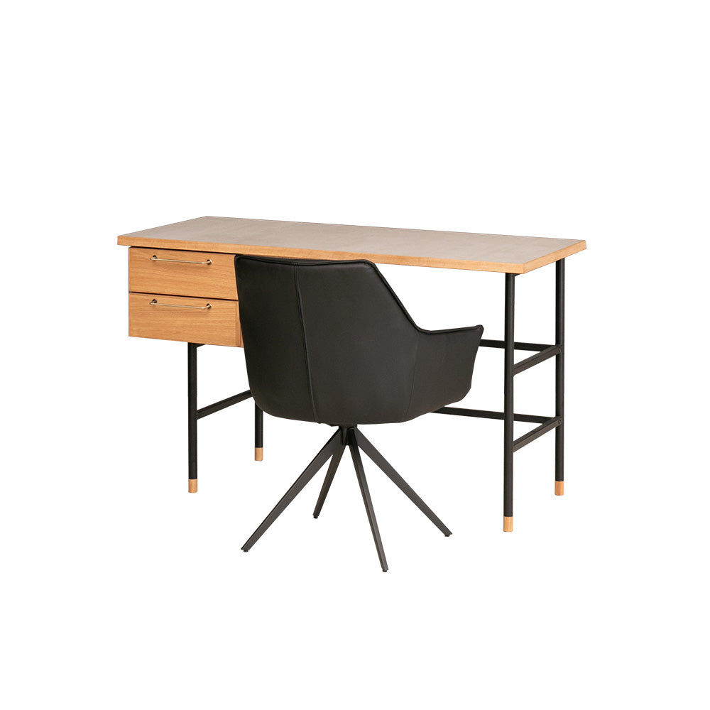 デスク 石目柄 メラミン パソコン机 セット レザー グレー 長方形 幅120㎝