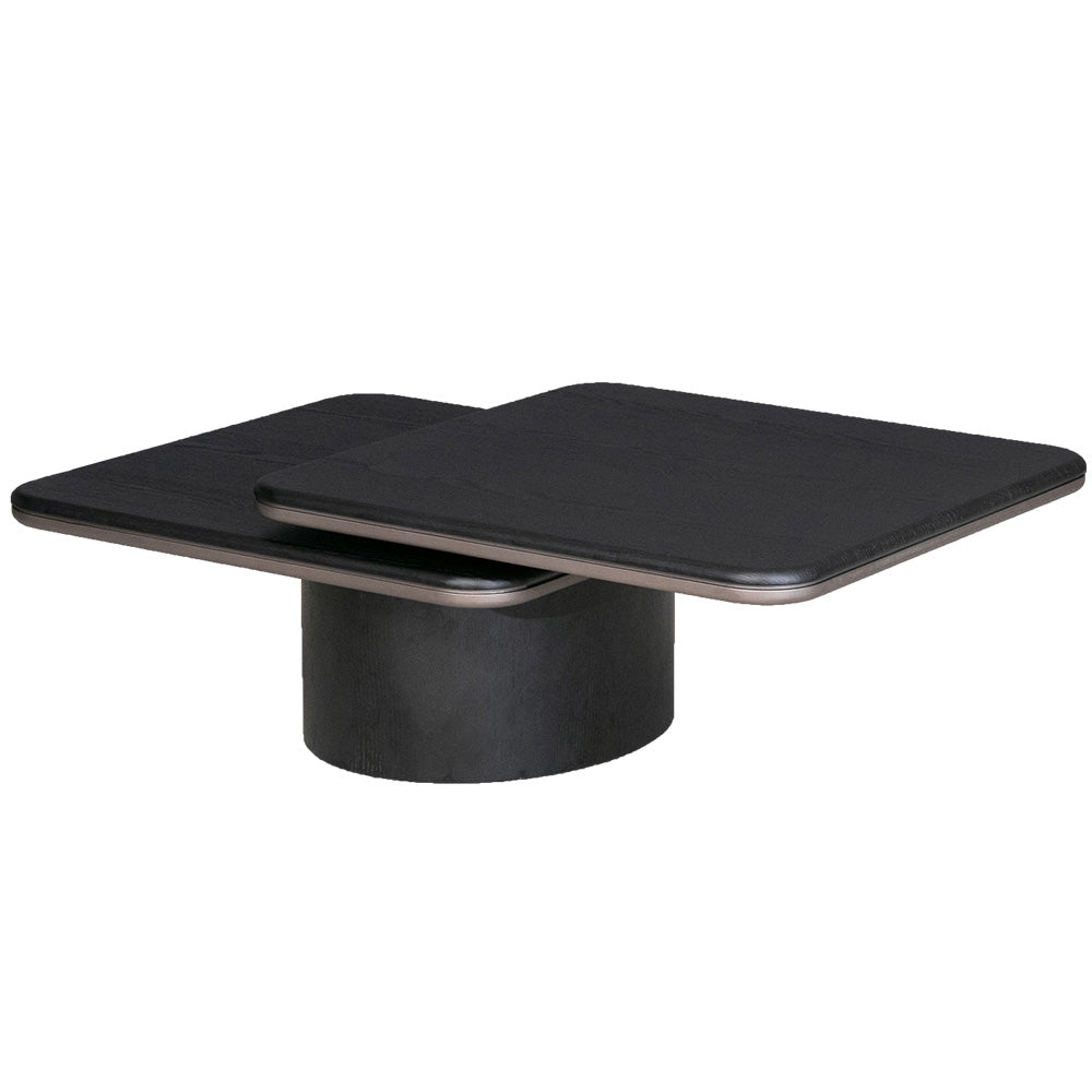 センターテーブル 回転式 ウォールナット ブラックオーク ローテーブル 正方形 幅80~120㎝