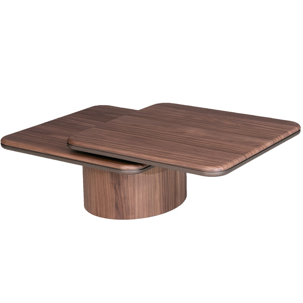 センターテーブル 回転式 ウォールナット ブラックオーク ローテーブル 正方形 幅80~120㎝