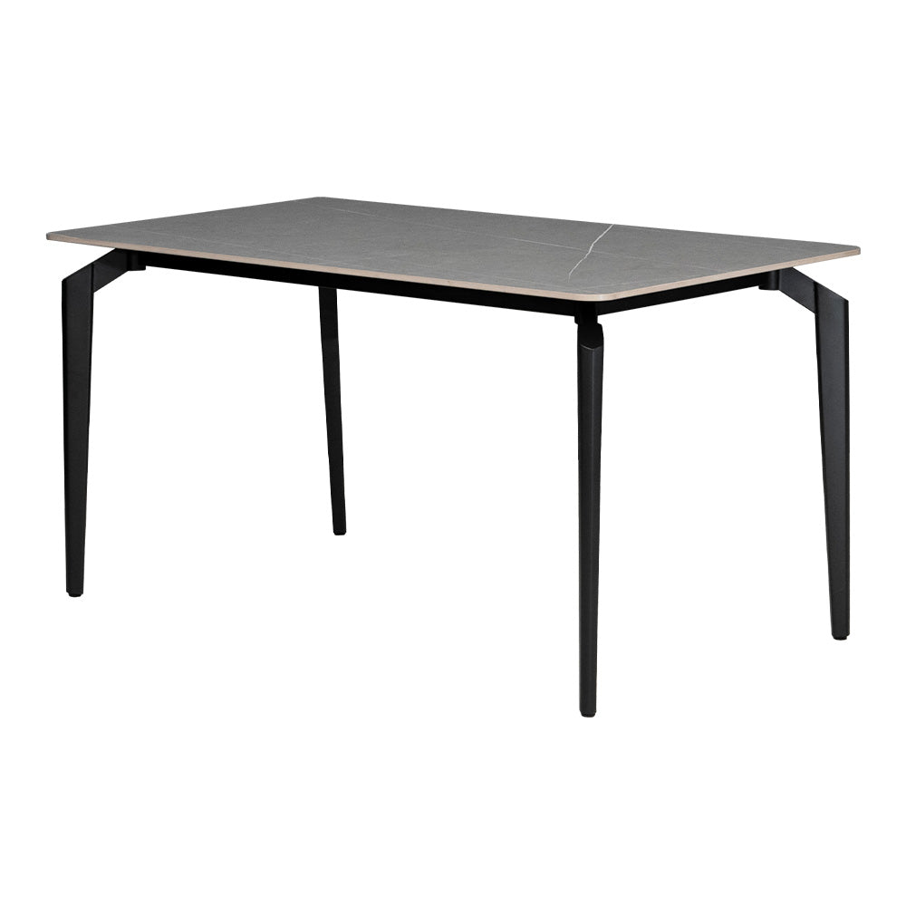 ダイニングテーブル 140×80cm 4人掛け セラミック スチール脚 ホワイト グレー