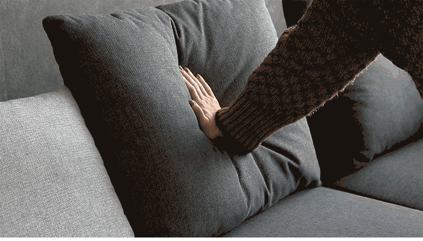 カウチソファ 3人掛け 4人掛け ファブリック I字 ダークグレー ライトグレー クッション付き 幅245cm