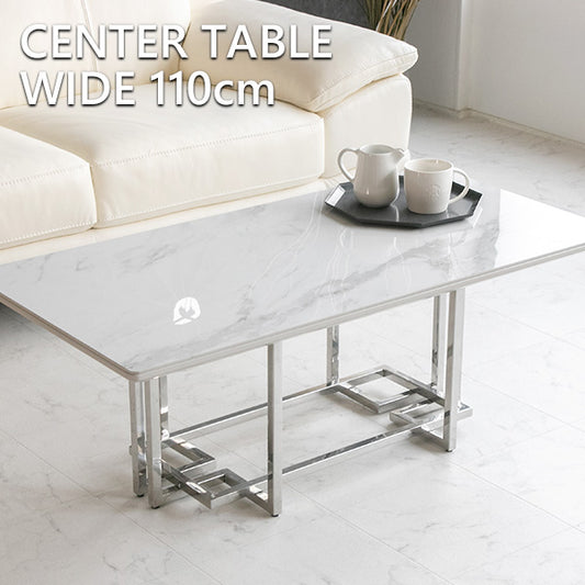 センターテーブル セラミック 大理石柄 ローテーブル 長方形 幅110㎝