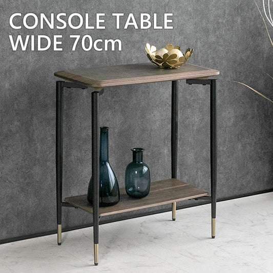 コンソールテーブル スペインセラミック ウォールナット突板 ブラック サイドテーブル 幅70㎝