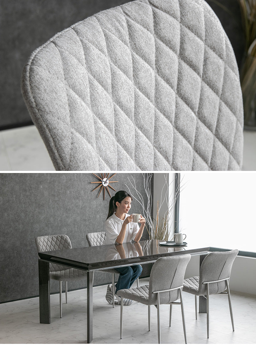 【2脚セット】 ダイニングチェア ファブリック グレー 椅子