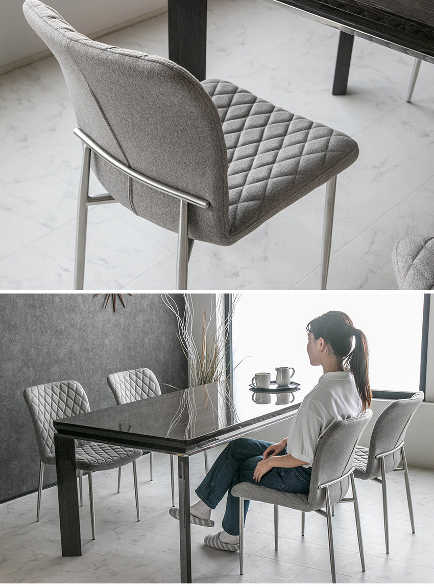 【2脚セット】 ダイニングチェア ファブリック グレー 椅子