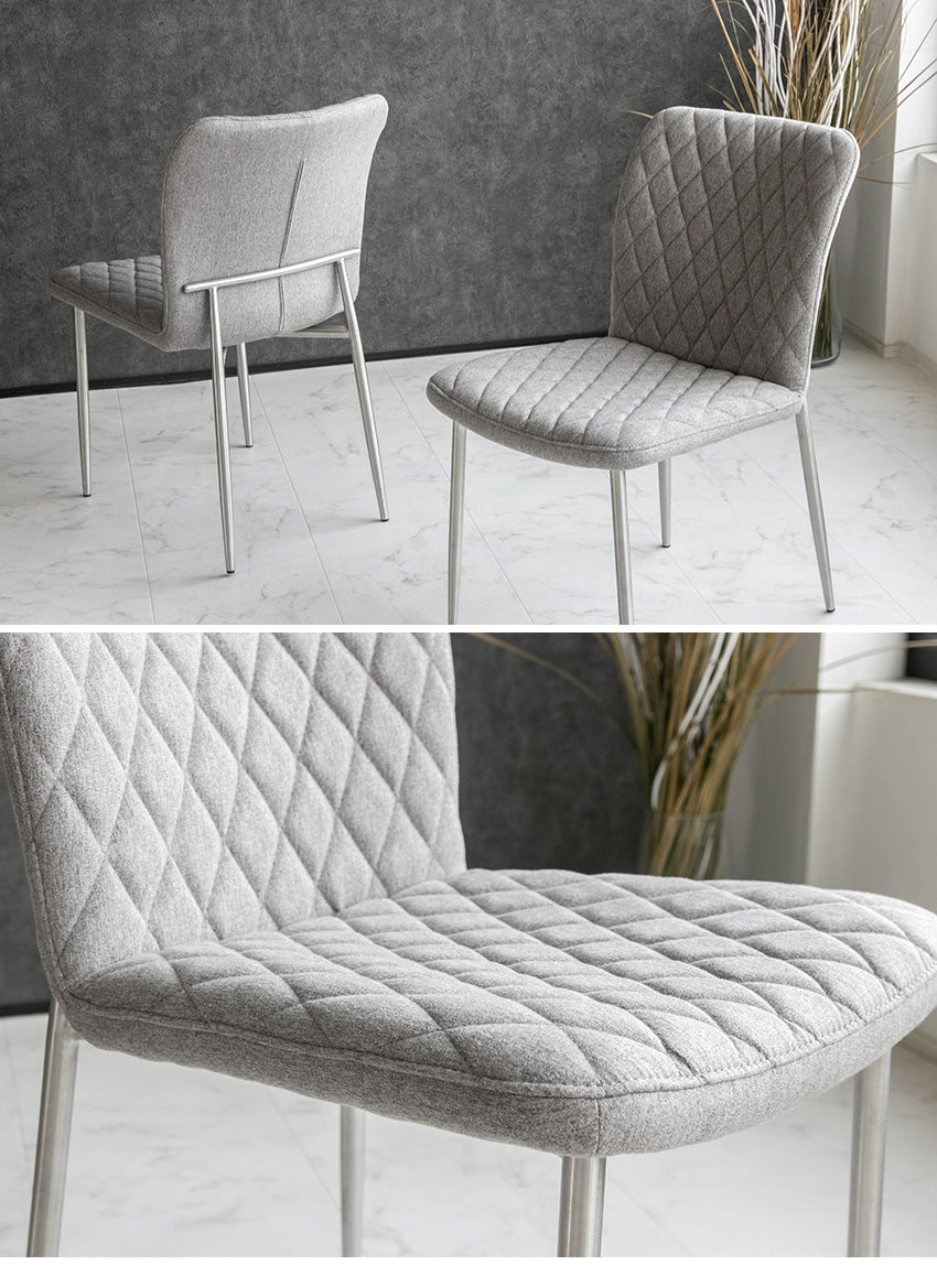 【2脚セット】 ダイニングチェア ファブリック グレー 椅子