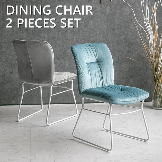 【同色2脚セット】 ダイニングチェア ファブリック モケット ホワイト ブルー グレー 椅子