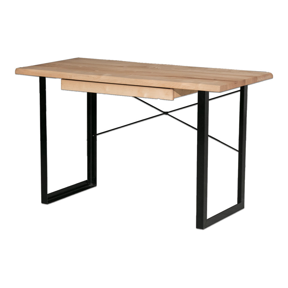 デスク ウォールナット オーク バーチ 無垢 アイアン脚 パソコン机 長方形 幅120㎝