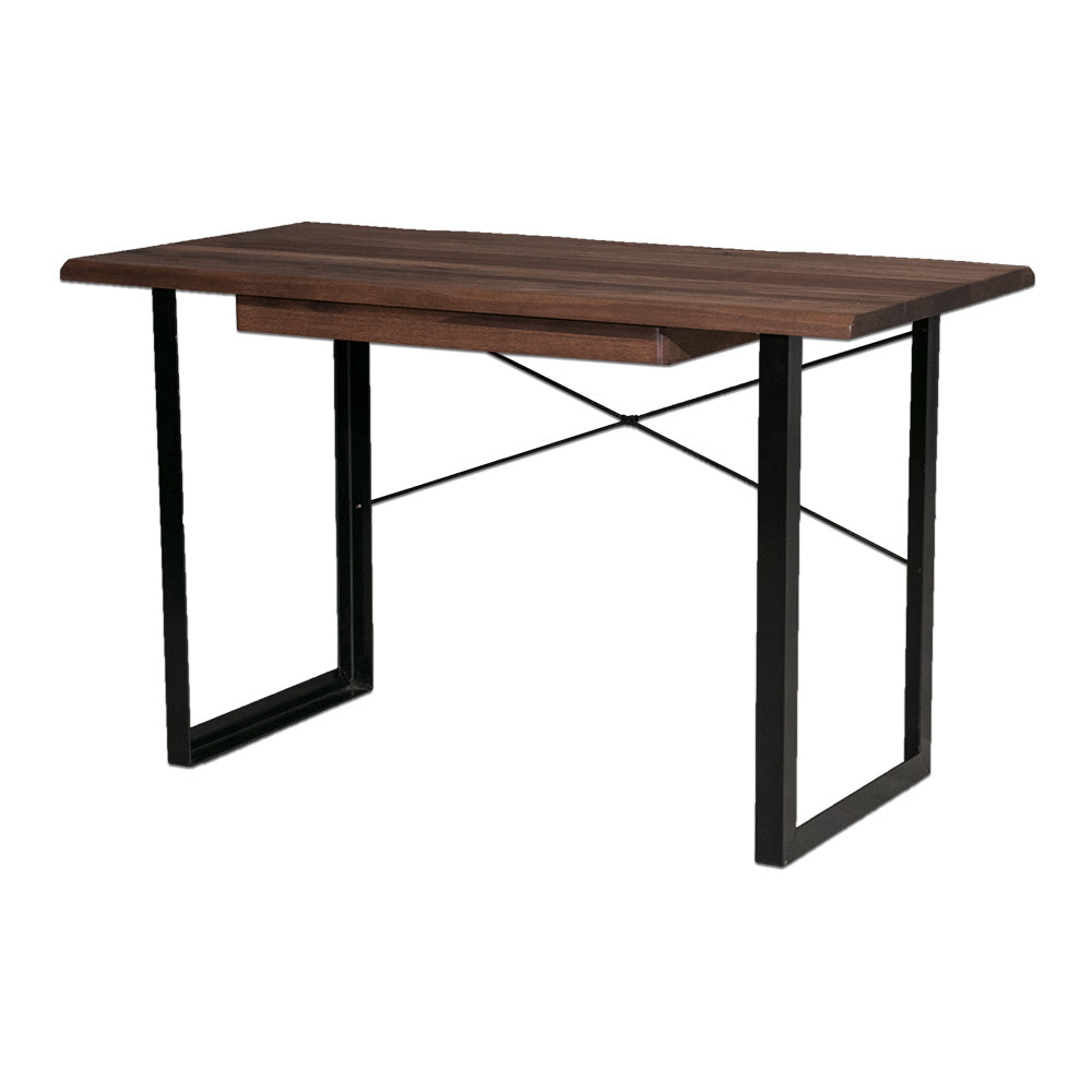 デスク ウォールナット オーク バーチ 無垢 アイアン脚 パソコン机 長方形 幅120㎝