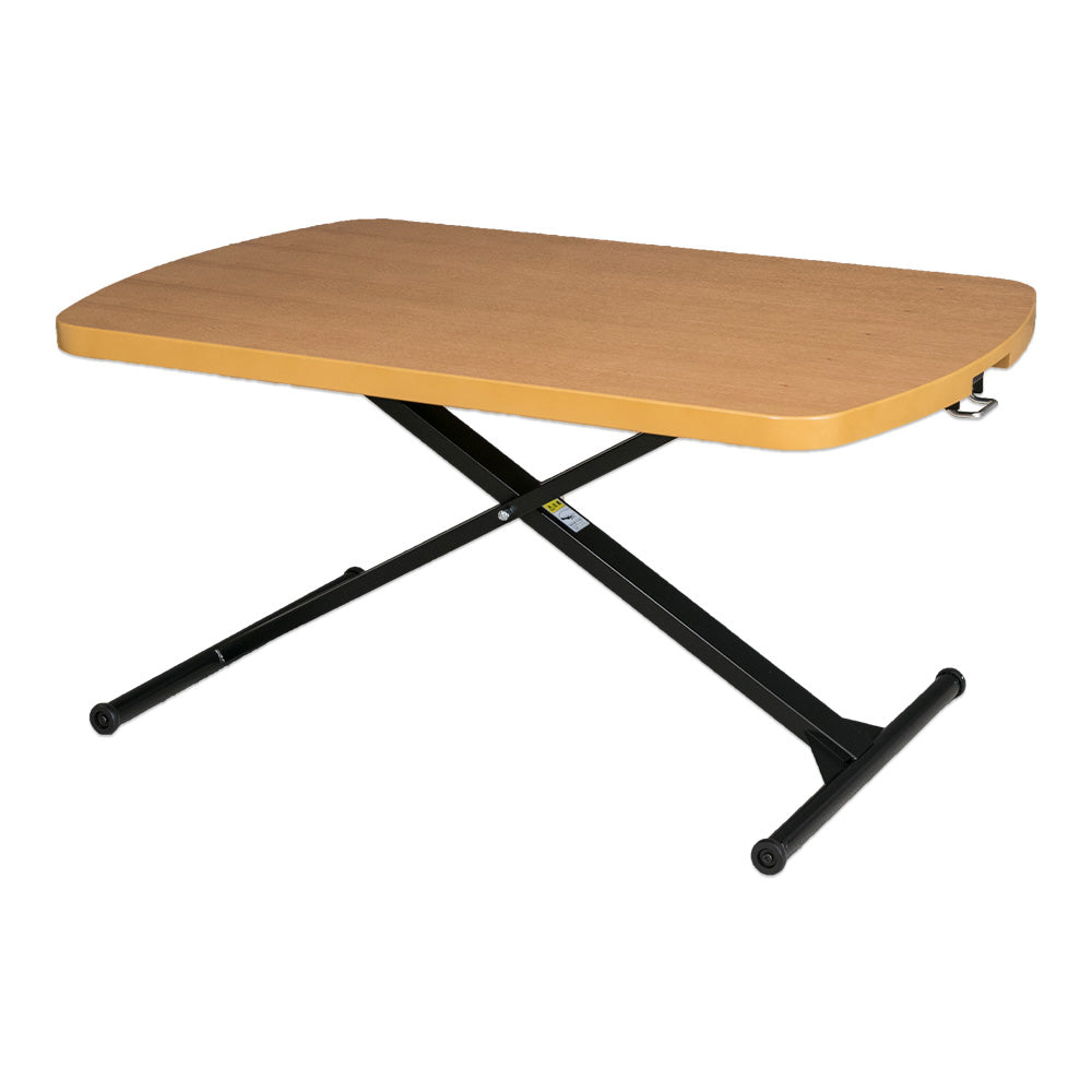 昇降式テーブル 120×75cm ブラウン ナチュラル ホワイト 鏡面 突板 ダイニング ローテーブル 長方形
