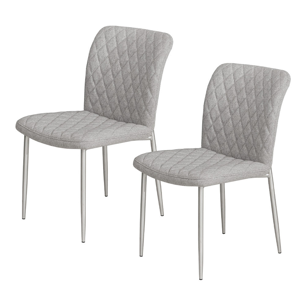 【2脚セット】 ダイニングチェア ファブリック グレー 椅子