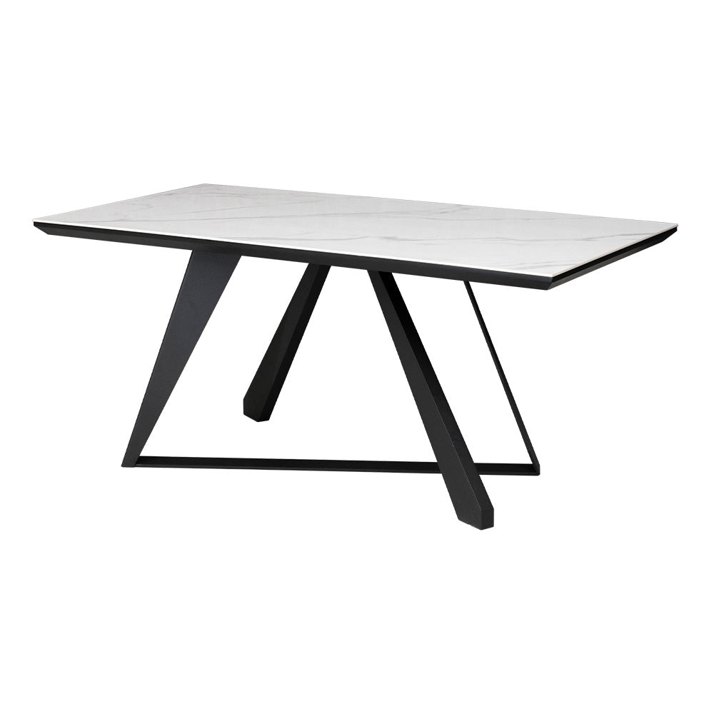 ダイニングテーブル 160×80cm 4人掛け セラミック スチール脚 ホワイト グレー ブラック