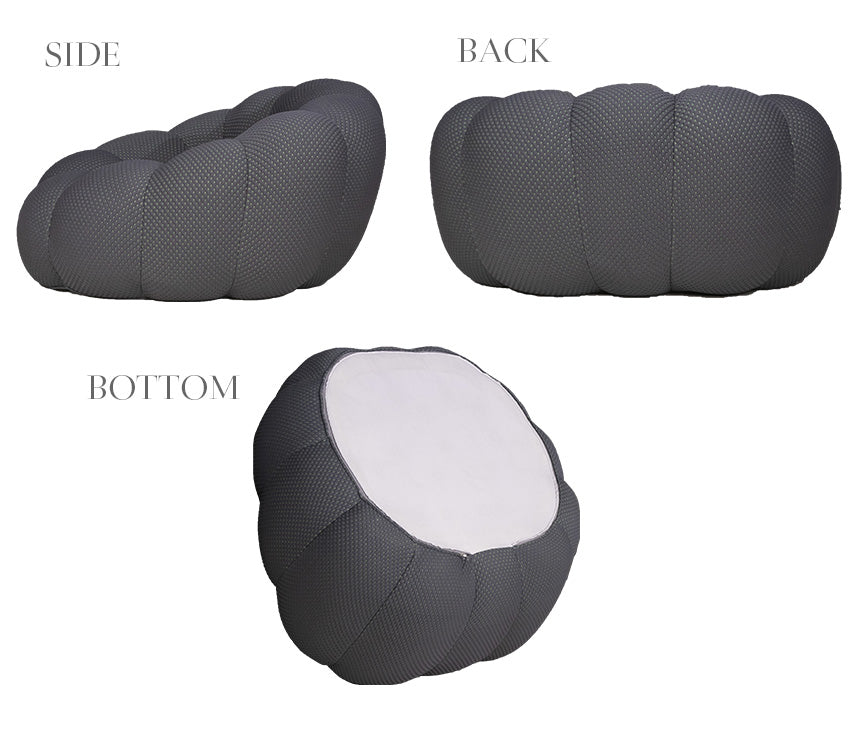 モダンデザイン1人掛けソファ メッシュ生地 高密度ウレタン フットボールソファ 幅125cm