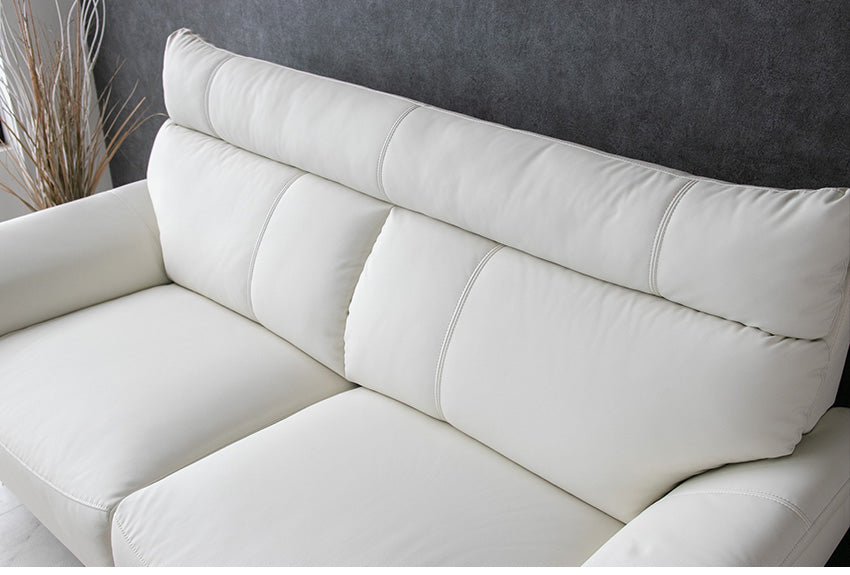 ソファ 2人掛け ハイバック レザー調 オフホワイト 防水 傷に強い 幅158cm