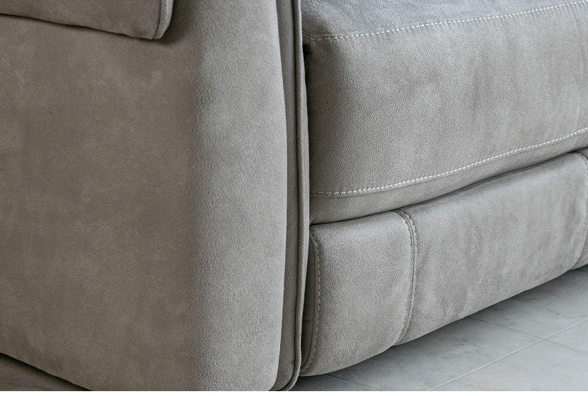 電動 リクライニング ソファ ファブリック 3人掛け グレー USB 充電 幅200cm