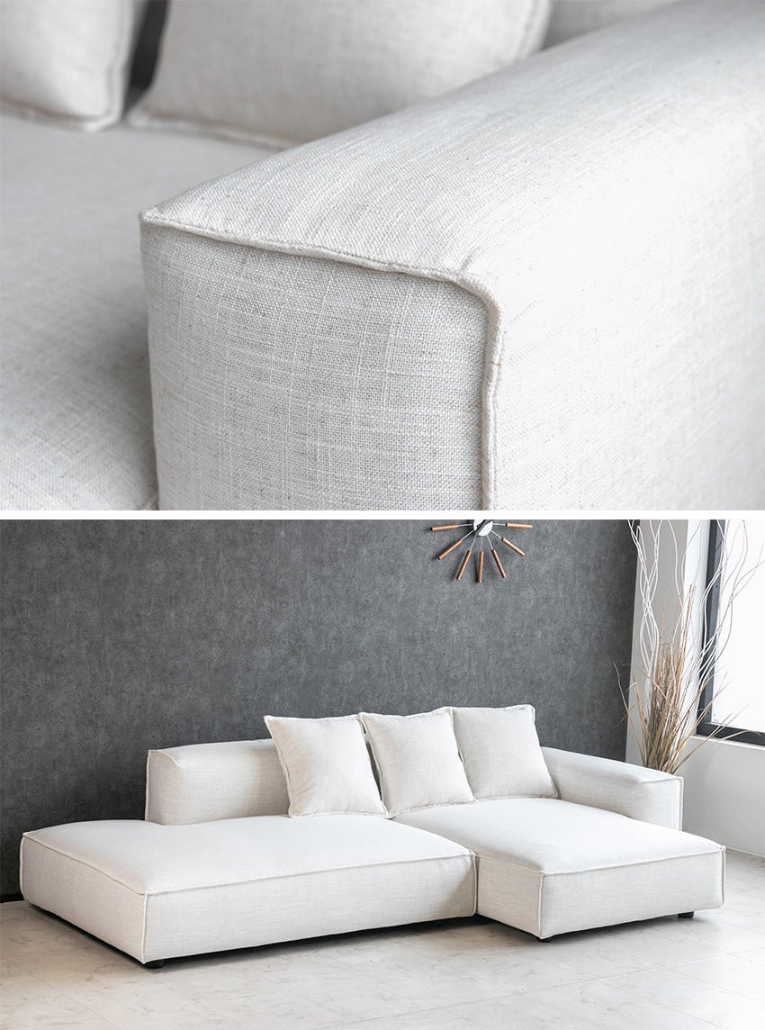 lushroom カウチソファ フルカバーリング ローソファ 3人掛け