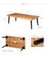 センターテーブル オーク 無垢 ラバーウッド ローテーブル 長方形 135×60cm