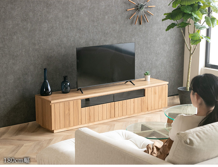 テレビボード テレビ台 ナチュラル オーク 天然木 無垢 突板 高級感 モダン おしゃれ 収納付き 160 180 ローボード AVボード