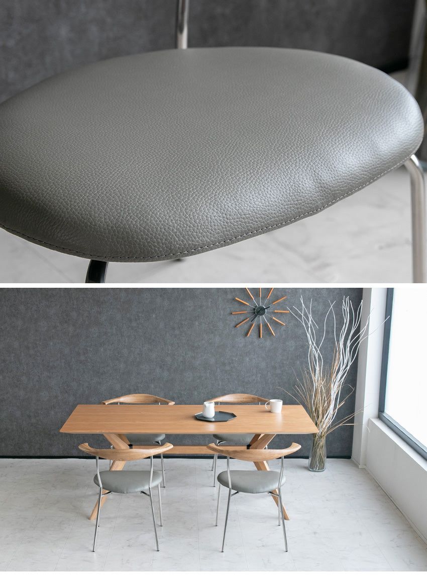 ダイニングセット 5点セット 4人掛け ウォールナット オーク ブラウン ナチュラル  無垢材 木製 [幅155cm]