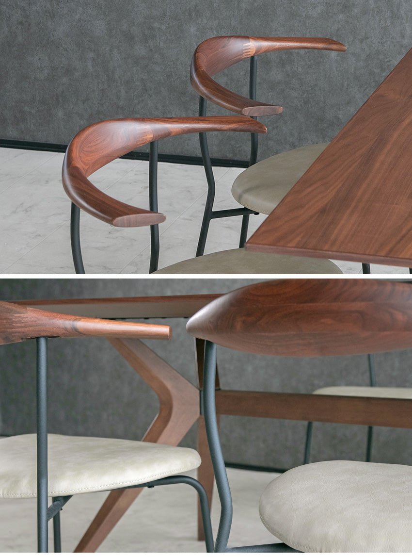 ダイニングセット 5点セット 4人掛け ウォールナット オーク ブラウン ナチュラル  無垢材 木製 [幅180cm]