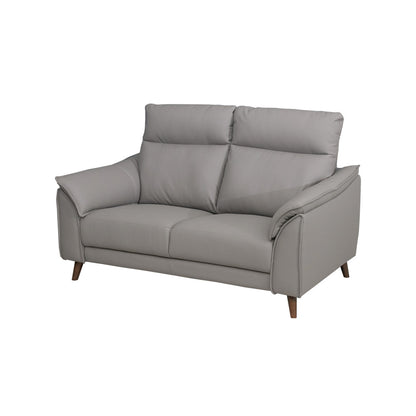 ソファ 2人掛け ハイバック レザー調 合成皮革 シンレザー グレージュ ベージュ 幅154cm