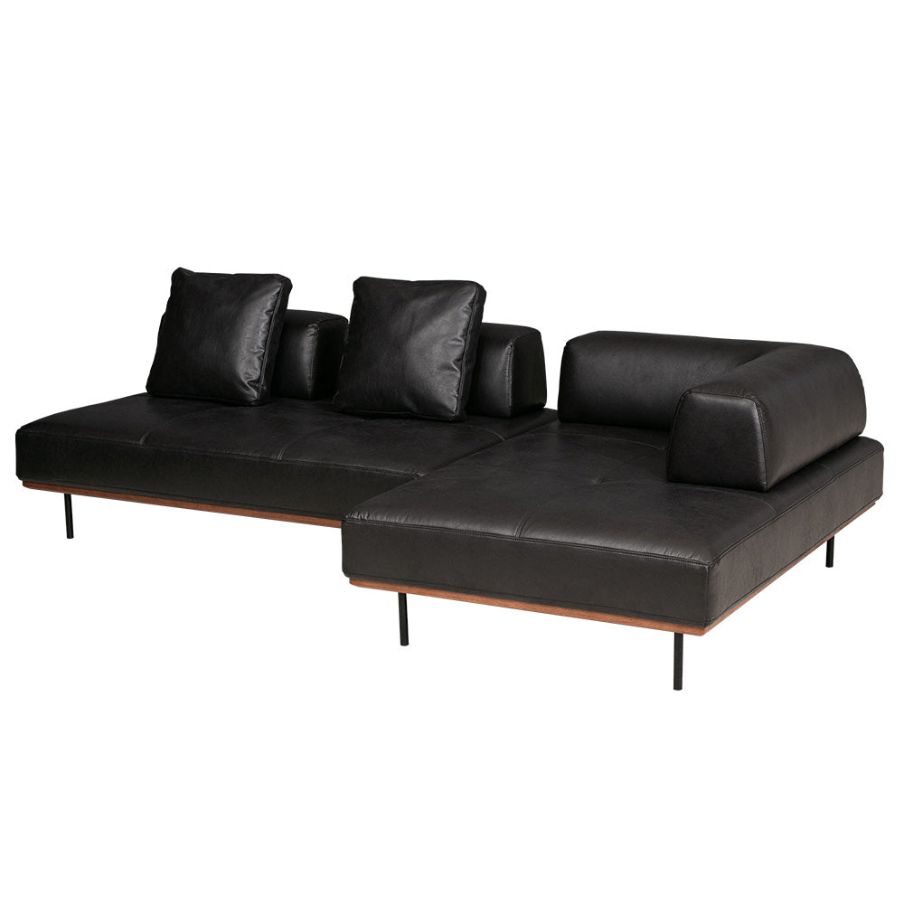 lushroom アイランドソファ 3人掛け レザーファブリック カウチ