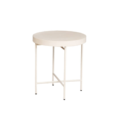 サイドテーブル モルタル ナイトテーブル グレー アイボリー 丸型 円形 幅50㎝