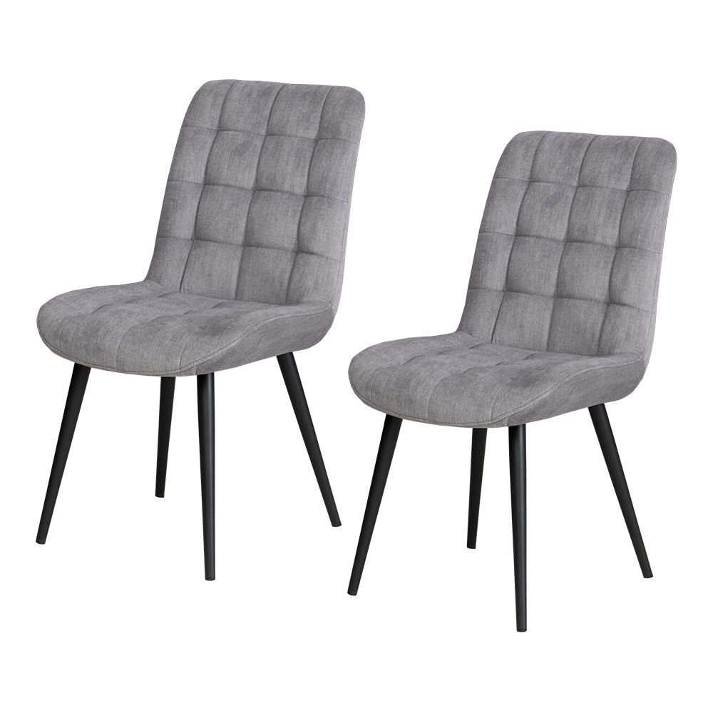 lushroom 【2脚セット】 ダイニングチェア ファブリック グレー