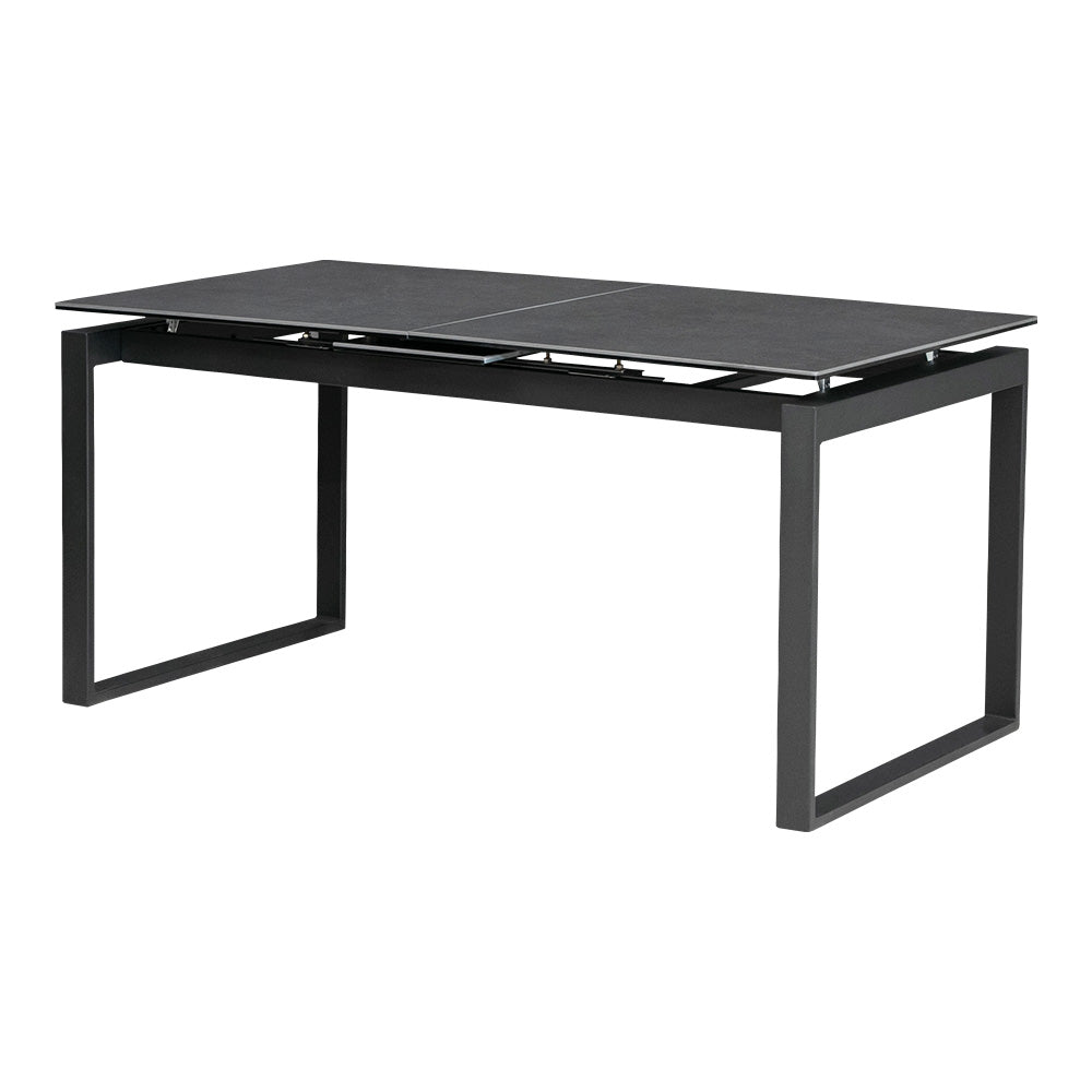 ダイニングテーブル 伸縮 伸長式 150～180×80cm セラミック ホワイト グレー