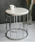 サイドテーブル 天然大理石 ホワイト 丸 ナイトテーブル 円形 幅50㎝