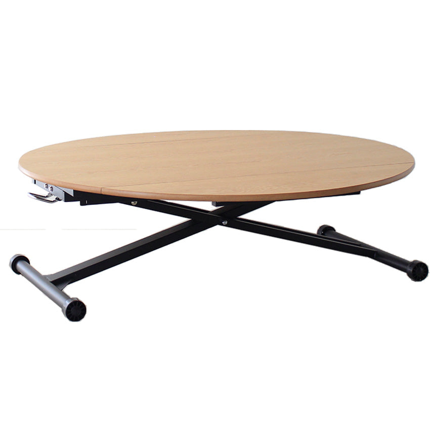 昇降式テーブル 120×72～120cm オーク ウォールナット 突板 ホワイトハイグロス 鏡面 ダイニング ローテーブル 長方形