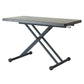 昇降式テーブル 120×60cm アルダー 無垢材 ブラウン ナチュラル ダイニング ローテーブル 長方形