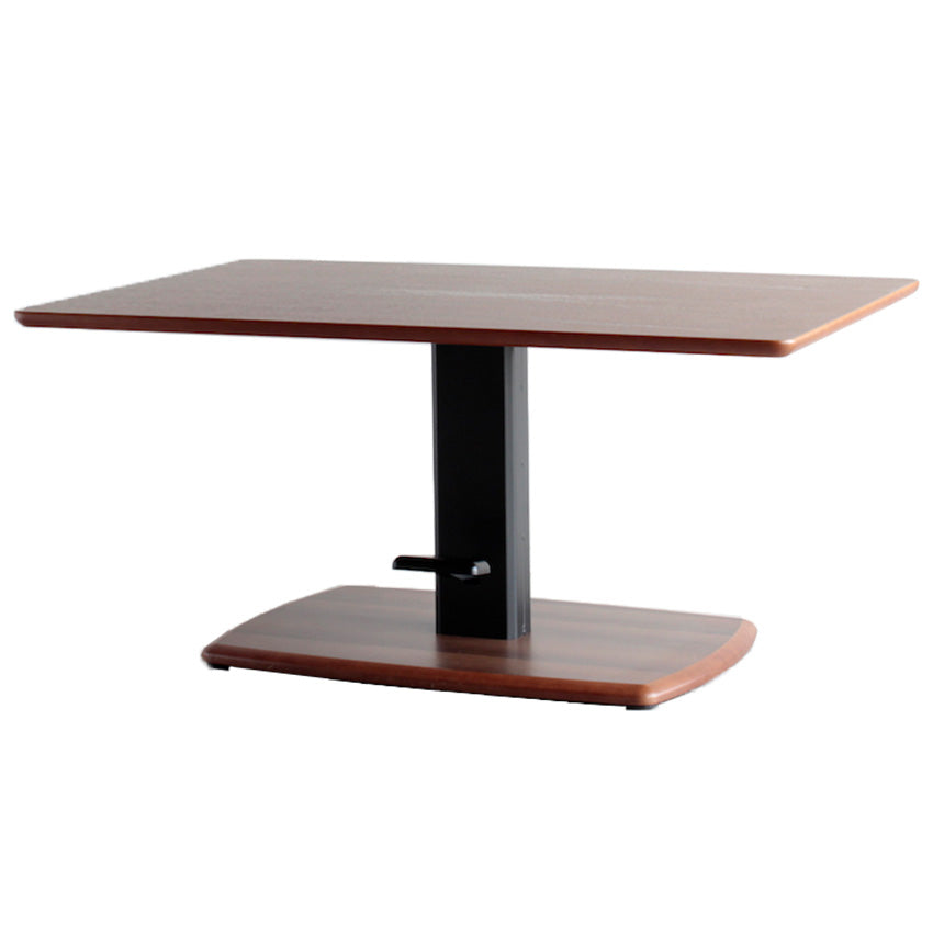昇降式 ダイニングテーブル 120×80cm ウォールナット 突板 ブラウン ブラック ダイニング 長方形
