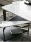 センターテーブル 天然大理石 ホワイト ブラック ローテーブル 正方形 幅80㎝