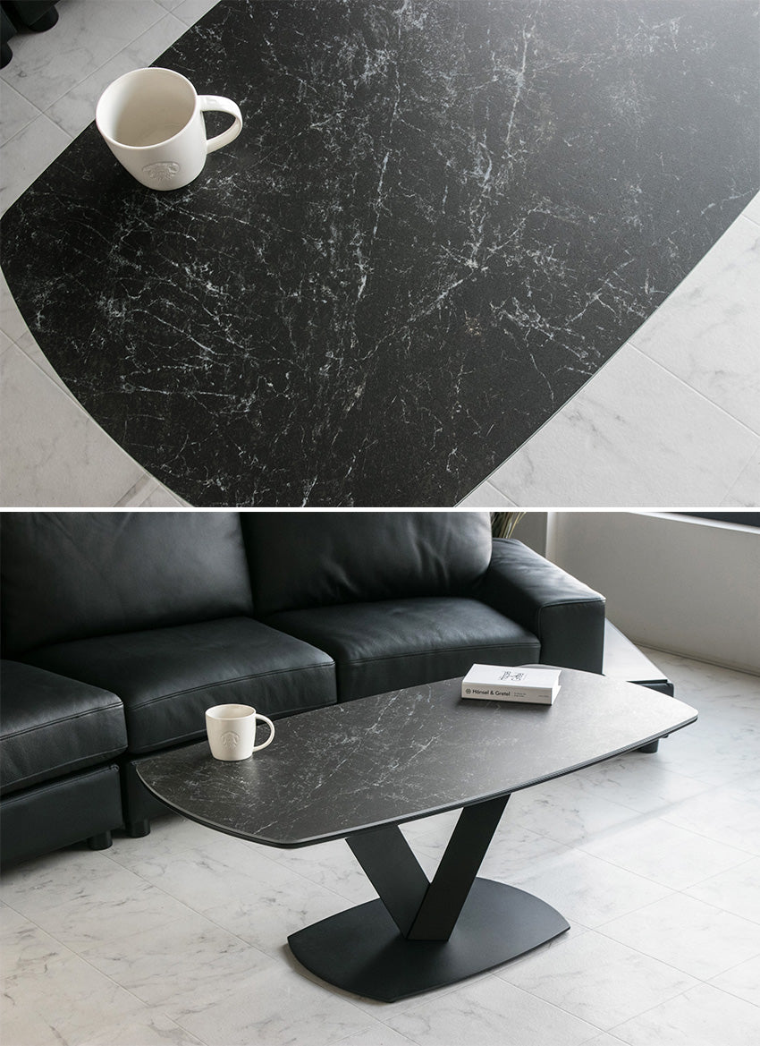 センターテーブル セラミック 大理石柄 ホワイト ブラック グレー ハイタイプ  幅120㎝