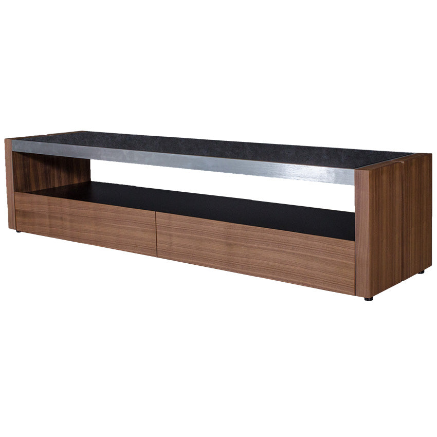 lushroom テレビボード ブラックガラス ウォールナット 引き出し 収納