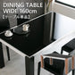 ダイニングテーブル 160×86cm 4人掛け ブラックガラス ウォールナット 突板 ブラウン ブラック