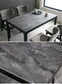 ダイニングテーブル 大理石柄 メラミンボード 4人掛け ホワイト ブラック 幅135cm