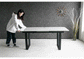 ダイニングテーブル 伸縮 伸長式 150～180×90cm セラミック 鏡面 大理石柄 ホワイト グレー