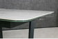 ダイニングテーブル 伸縮 伸長式 176～216×90cm セラミック 鏡面 大理石柄 ホワイト グレー