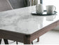 ダイニングテーブル 150×85cm 4人掛け セラミック 大理石柄 ブラウン ホワイト