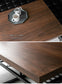 ダイニングテーブル 120×70cm ウォールナット 突板 棚付き ブラウン
